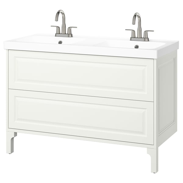 IKEA TÄNNFORSEN / ORRSJÖN Bathroom vanity with sink & faucets white 49x21 3/4x34 5/8 "