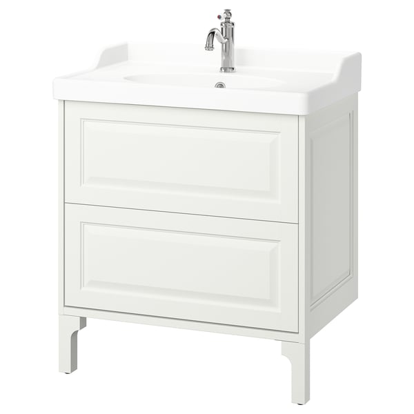 IKEA TÄNNFORSEN / RUTSJÖN Bathroom vanity with sink & faucet white 31 3/8x21 7/8x36 3/4 "