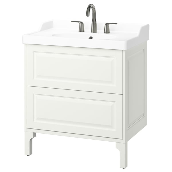 IKEA TÄNNFORSEN / RUTSJÖN Bathroom vanity with sink & faucet white 31 3/8x21 7/8x36 3/4 "
