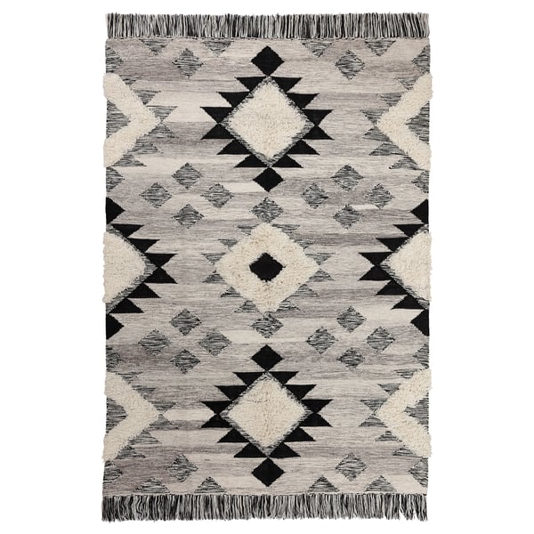 IKEA TANNISBY Rug flatwoven handmade/gray black 5 ' 3 "x7 ' 7 "