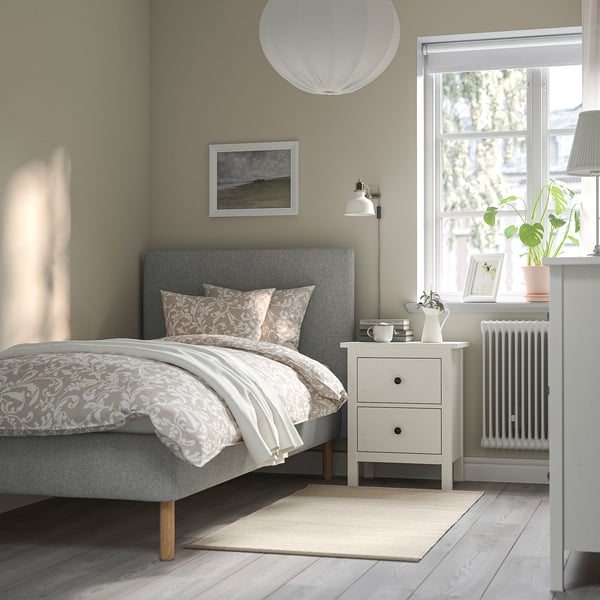 IKEA TÄRNKULLEN Upholstered Bed Frame Tibbleby Beige/gray/Luröy Twin