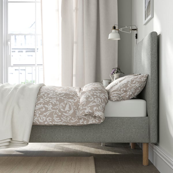IKEA TÄRNKULLEN Upholstered Bed Frame Tibbleby Beige/gray/Luröy Twin