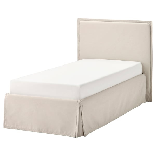 IKEA TÄRNKULLEN Upholstered bed frame Vissle beige/Luröy Twin