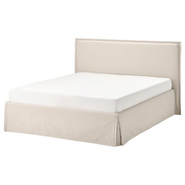 IKEA TÄRNKULLEN Upholstered bed frame Vissle beige Queen