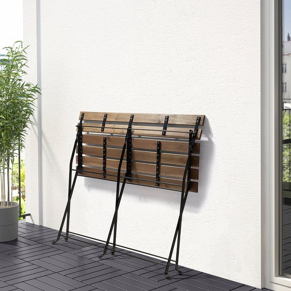 IKEA TÄRNÖ Bench Outdoor Foldable Black/light Brown Stained