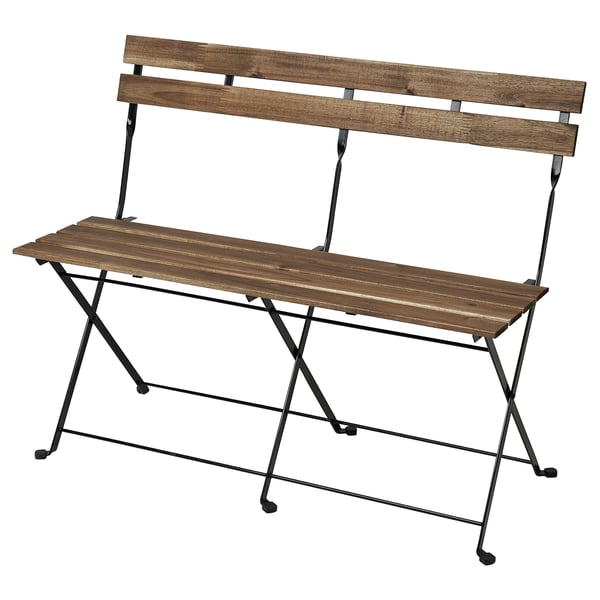 IKEA TÄRNÖ Bench outdoor foldable black/light brown stained
