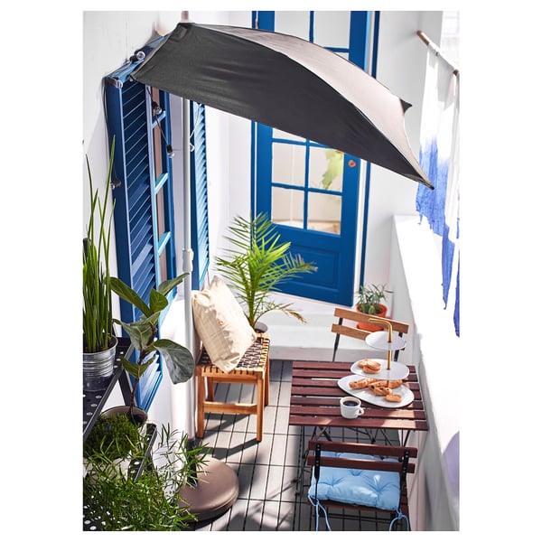 IKEA TÄRNÖ Chair Outdoor Foldable Black/light Brown Stained