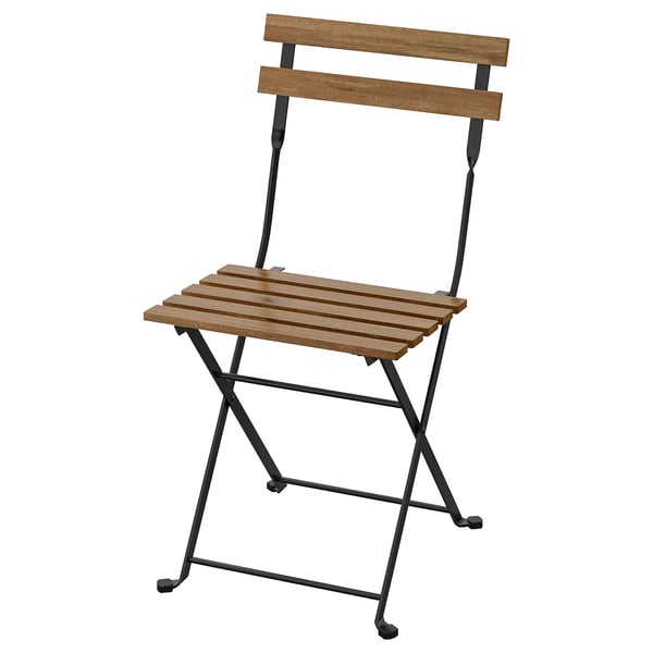 IKEA TÄRNÖ Chair outdoor foldable black/light brown stained