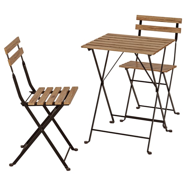 IKEA TÄRNÖ Table+2 chairs outdoor black/light brown stained