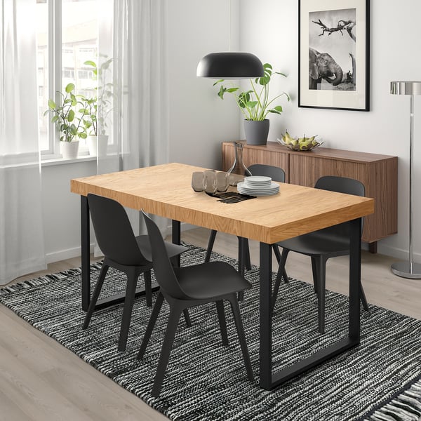 IKEA TARSELE Extendable Table Oak Veneer/black 59/78 3/4x31 1/2 "