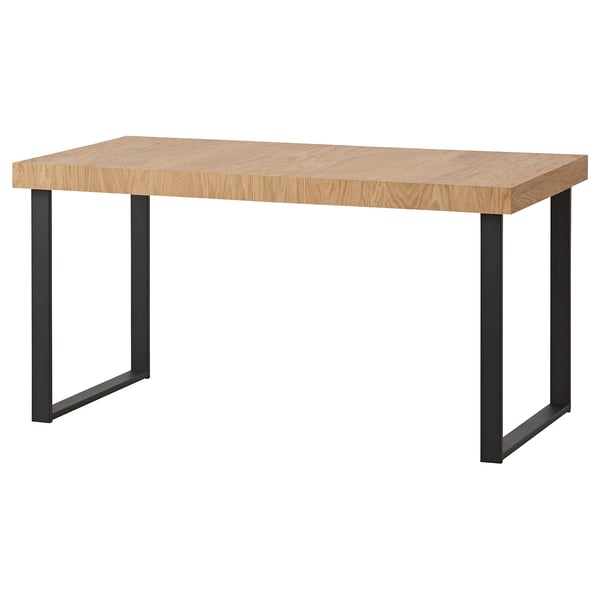 IKEA TARSELE Extendable table oak veneer/black 59/78 3/4x31 1/2 "