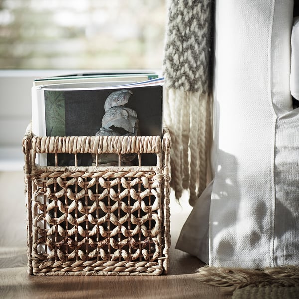IKEA TÄTING Basket Banana Leaves/natural 13 ¾x9 ¾x9 ¾ "