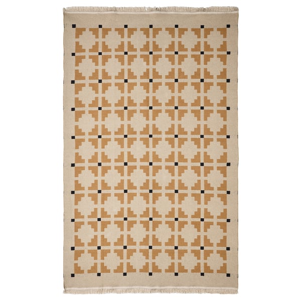 IKEA TELEGRAFLINJE Rug flatwoven yellow-beige 5 ' 7 "x7 ' 10 "