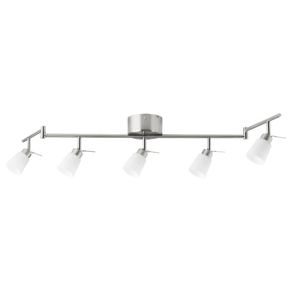 IKEA TIDIG Ceiling light with 5 spotlights nickel plated