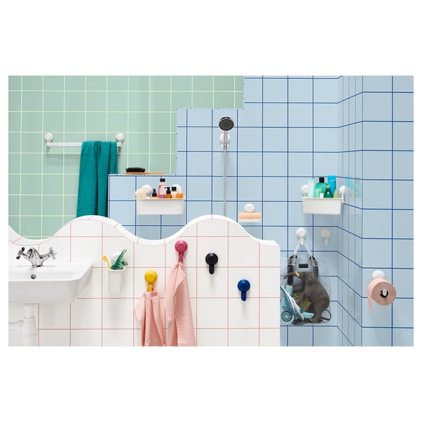 IKEA TISKEN Toothbrush Holder With Suction Cup White