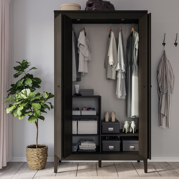IKEA TJOG Storage Box With Lid Dark Gray 9 ¾x14 ¼x6 "