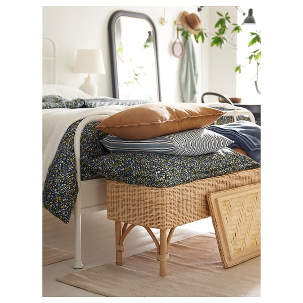 IKEA TOLKNING Bench With Storage Handmade Rattan 47 ¼ "