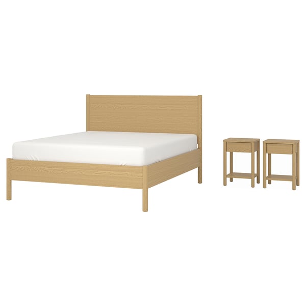 IKEA TONSTAD Bedroom furniture set of 3 oak veneer Queen