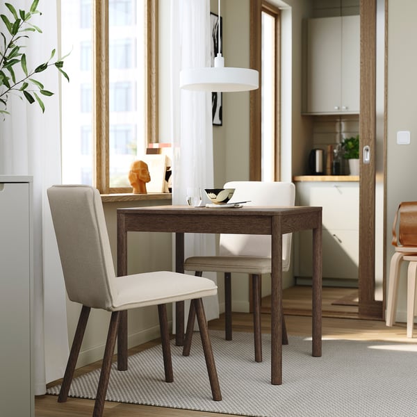 IKEA TONSTAD Extendable Table Brown Stained Oak Veneer 31 1/2/47 1/4x27 1/2 "