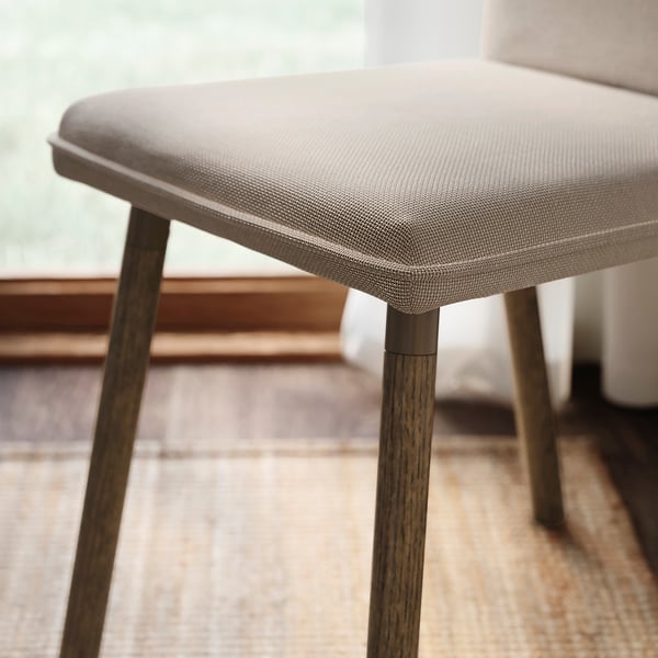 IKEA TONSTAD / TONSTAD Table And 6 Chairs Brown Oak Veneer/Fridtuna Light Beige Brown Oak Effect 78 3/4x33 1/2 "