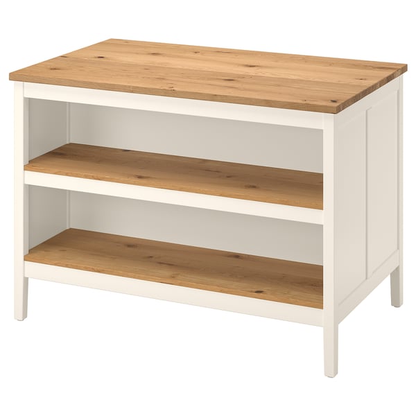 IKEA TORNVIKEN Kitchen island off-white/oak 49 5/8x30 3/8 "