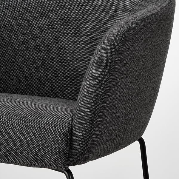 IKEA TOSSBERG Bar Stool With Backrest Metal Black/Gunnared Dark Gray