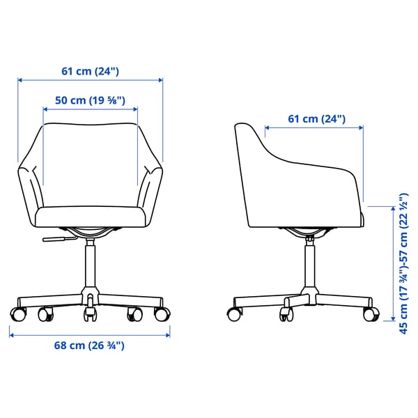 IKEA TOSSBERG / MALSKÄR Swivel Chair Gunnared Beige/white