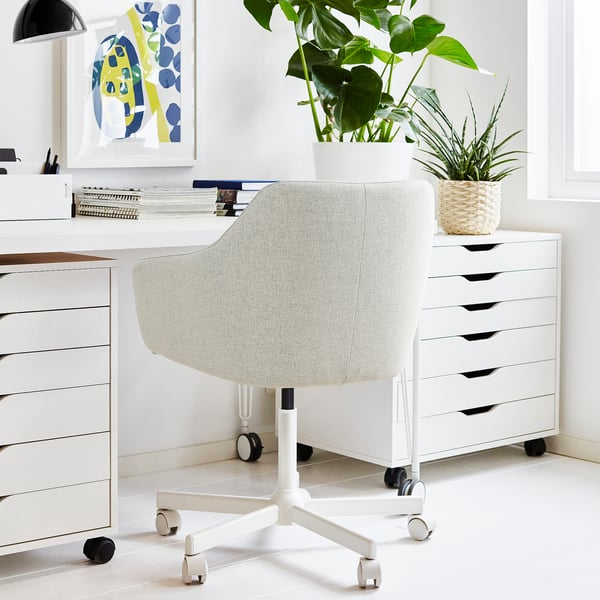 IKEA TOSSBERG / MALSKÄR Swivel Chair Gunnared Beige/white