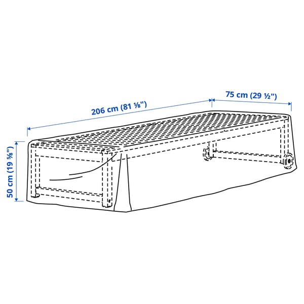 IKEA TOSTERÖ Cover For Outdoor Furniture Black 81 1/8x29 1/2 "