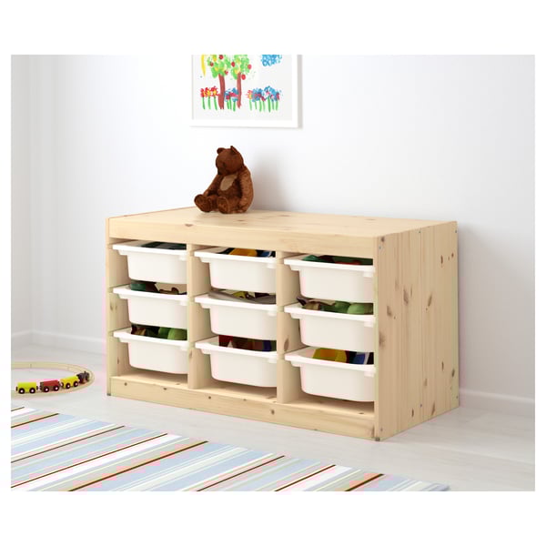 IKEA TROFAST Storage Combination With Boxes Light White Stained Pine/white 36 5/8x17 3/8x20 1/2 "