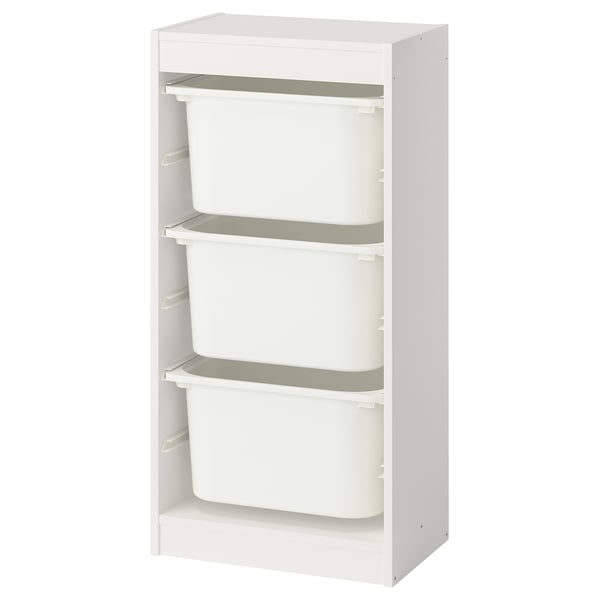 IKEA TROFAST Storage combination with boxes white/white 18 1/8x11 3/4x37 "