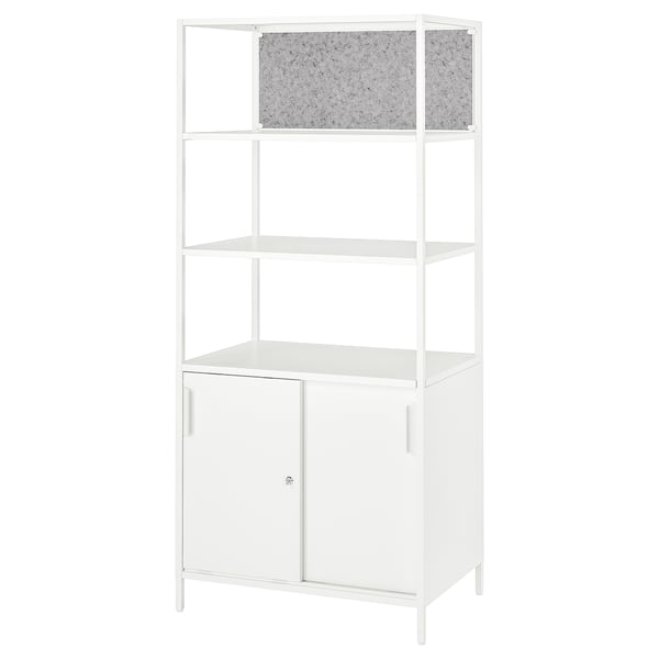 IKEA TROTTEN Cab w sliding doors/noticeboard white 31 1/2x70 7/8 "