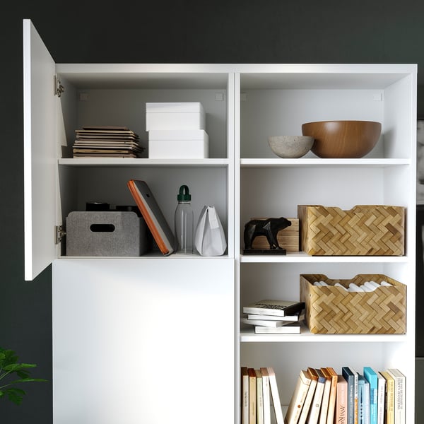 IKEA TROTTEN/LÅNGFJÄLL / BESTÅ/LAPPVIKEN Desk And Storage Combination And Swivel Chair White/gray