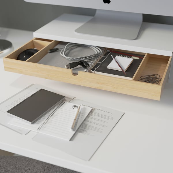 IKEA TROTTEN/LÅNGFJÄLL / BESTÅ/LAPPVIKEN Desk And Storage Combination And Swivel Chair White/gray