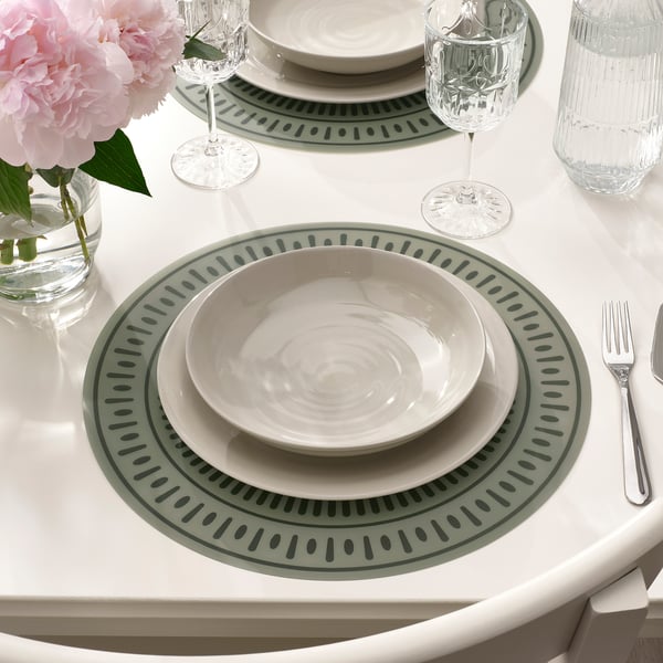 IKEA TUVIRIS Place Mat Gray-green/patterned Plastic 14 ½ "