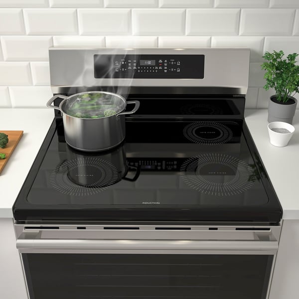 IKEA TVÄRSÄKER Range With Induction Cooktop Stainless Steel