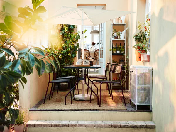 IKEA TVETÖ Umbrella Tilting/gray-beige White 70 7/8x57 1/8 "