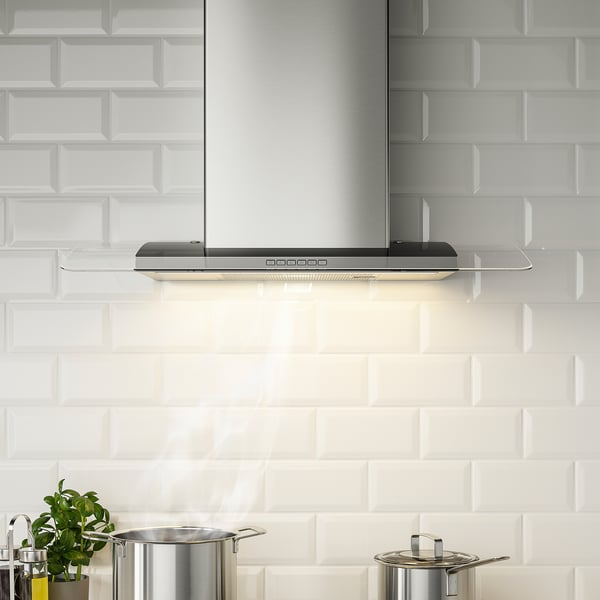 IKEA UNDANTAG Wall Mounted Range Hood Stainless Steel/glass