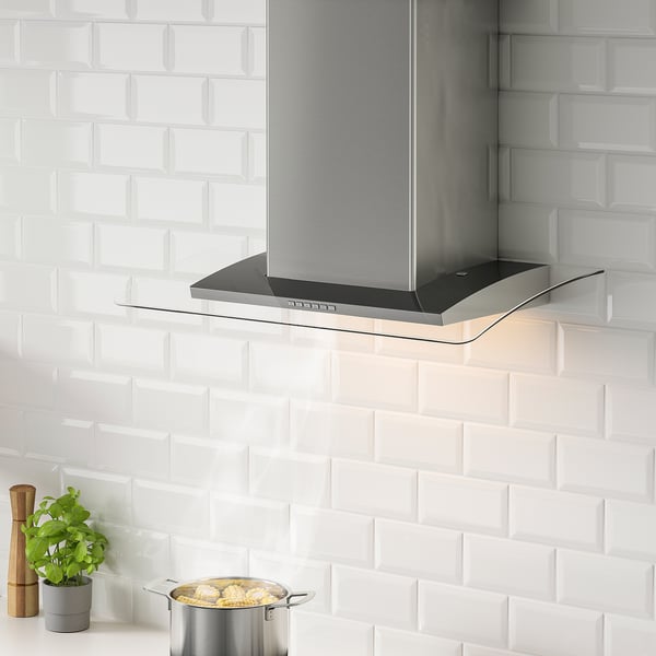 IKEA UNDANTAG Wall Mounted Range Hood Stainless Steel/glass