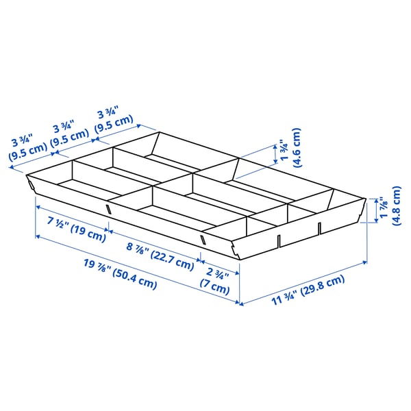 IKEA UPPDATERA Adjustable Organizer For Drawer Gray 15x24 "