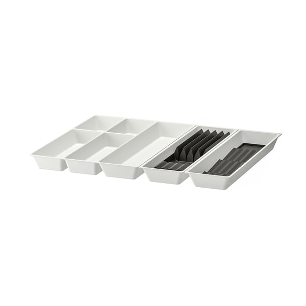 IKEA UPPDATERA Cutl tray/trays w knife+spice racks anthracite/white 26x19 1/2 "