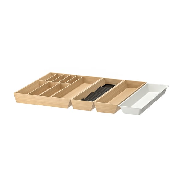 IKEA UPPDATERA Flatware+utsl trays/tray/spice rck anthracite/light bamboo 26x19 1/2 "