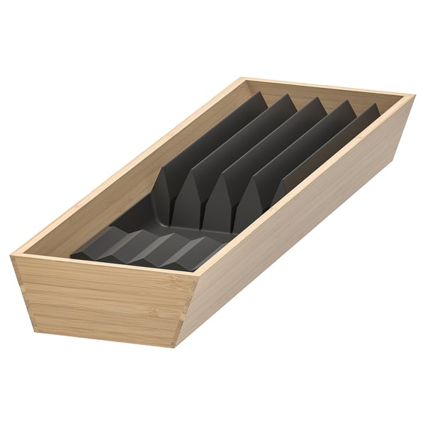 IKEA UPPDATERA Tray with knife rack light bamboo/anthracite 6x19 1/2 "