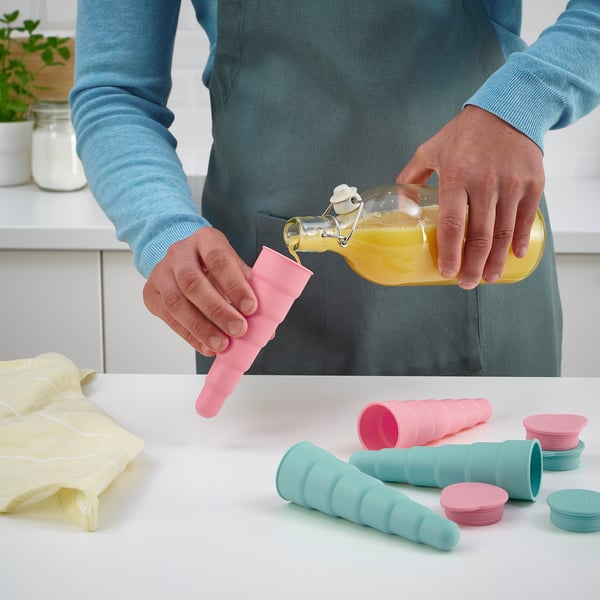 IKEA UPPFYLLD Ice Pop Maker Pop-up Turquoise/pink 6 "