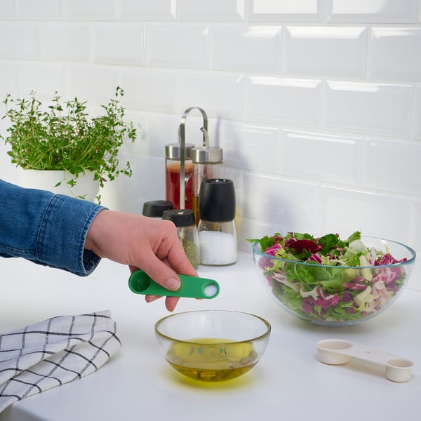 IKEA UPPFYLLD Measuring Spoon Set Of 2 Off-white/bright Green