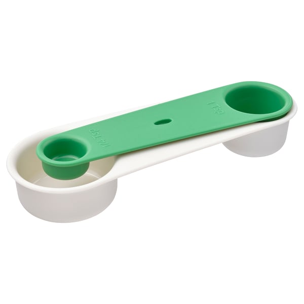 IKEA UPPFYLLD Measuring spoon set of 2 off-white/bright green