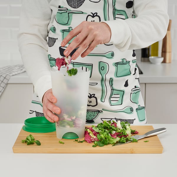 IKEA UPPFYLLD Salad Shaker With Strainer Bright Green/clear 47 Oz