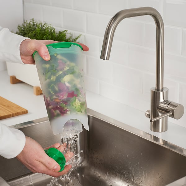 IKEA UPPFYLLD Salad Shaker With Strainer Bright Green/clear 47 Oz
