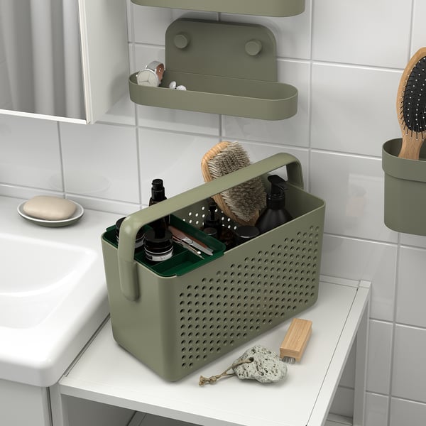 IKEA UPPRÄMEN Storage Basket Gray-green 13 ¾x6 ¾x9 ¾ "