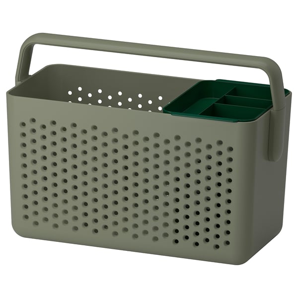 IKEA UPPRÄMEN Storage basket gray-green 13 ¾x6 ¾x9 ¾ "